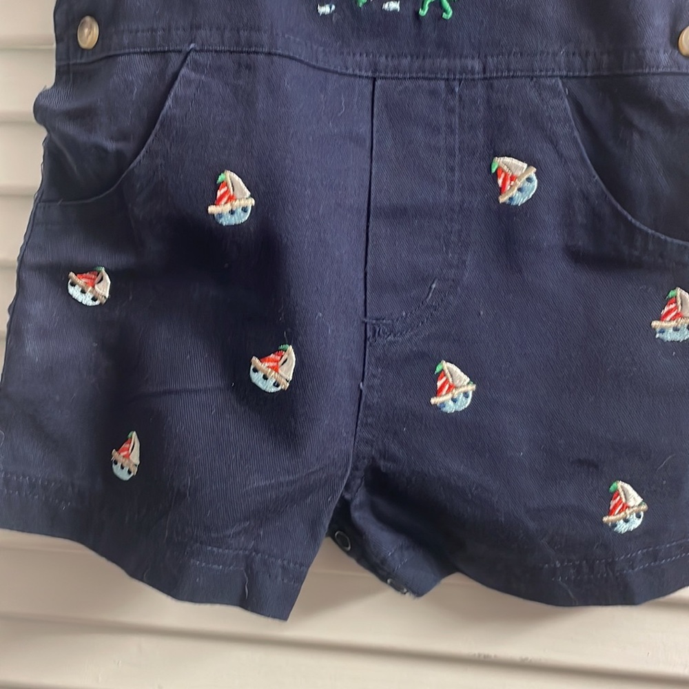 Starting Out Overall Set Embroidered w/Sailboats & Octopus.6m like new - Picture 3 of 6